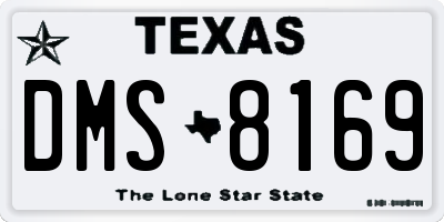 TX license plate DMS8169