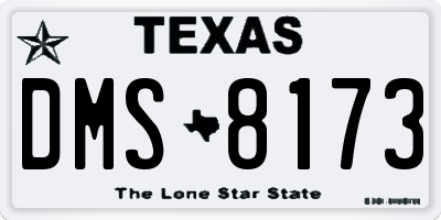 TX license plate DMS8173