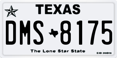 TX license plate DMS8175