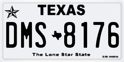 TX license plate DMS8176