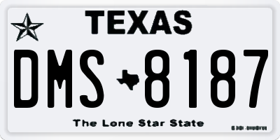 TX license plate DMS8187