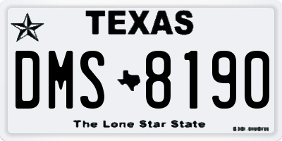 TX license plate DMS8190