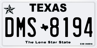 TX license plate DMS8194