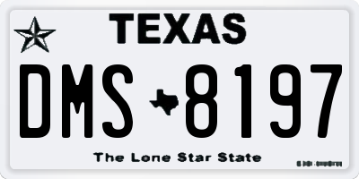 TX license plate DMS8197