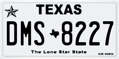 TX license plate DMS8227