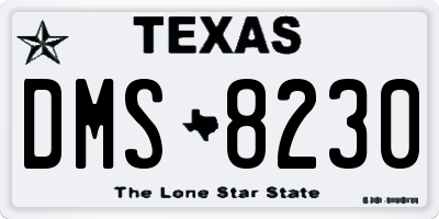 TX license plate DMS8230