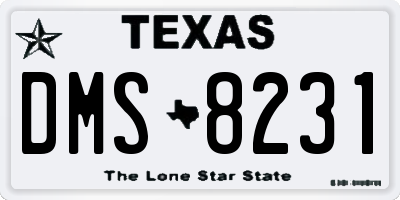 TX license plate DMS8231