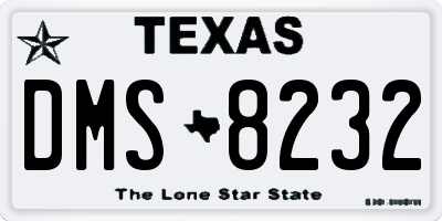 TX license plate DMS8232