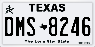 TX license plate DMS8246