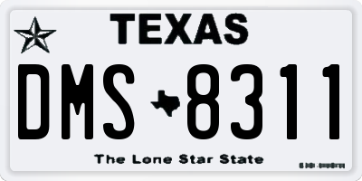 TX license plate DMS8311