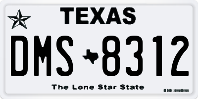 TX license plate DMS8312