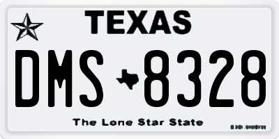 TX license plate DMS8328