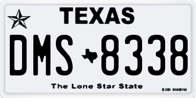 TX license plate DMS8338