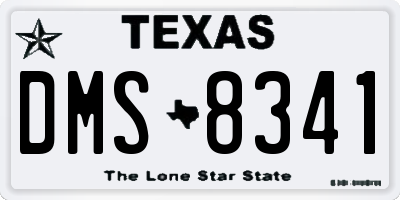 TX license plate DMS8341