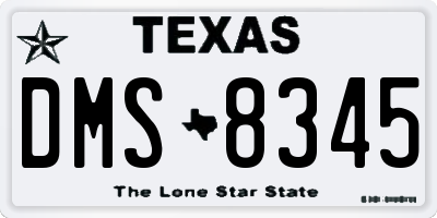 TX license plate DMS8345