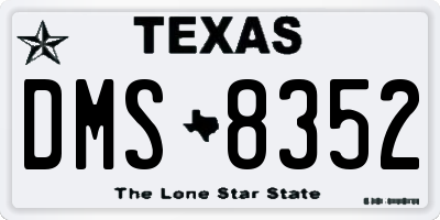 TX license plate DMS8352