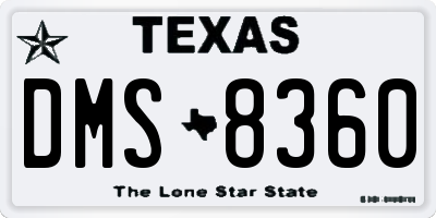 TX license plate DMS8360