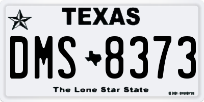 TX license plate DMS8373