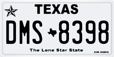 TX license plate DMS8398