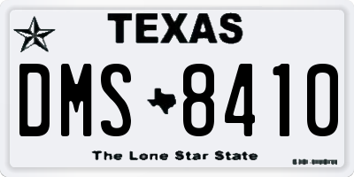 TX license plate DMS8410