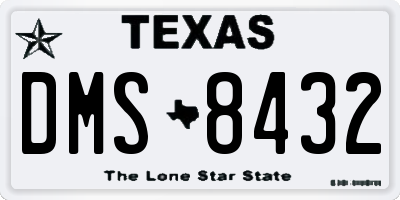 TX license plate DMS8432