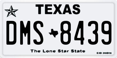 TX license plate DMS8439