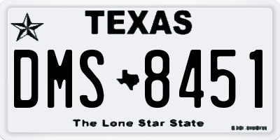 TX license plate DMS8451