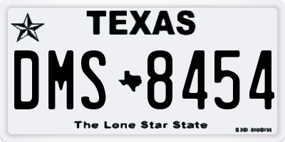 TX license plate DMS8454