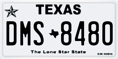 TX license plate DMS8480