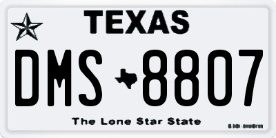 TX license plate DMS8807