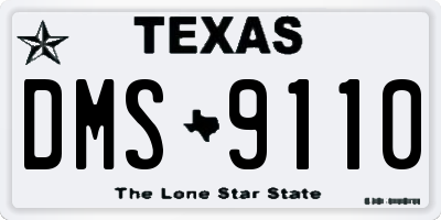 TX license plate DMS9110