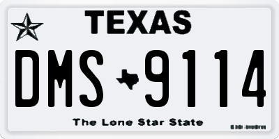 TX license plate DMS9114