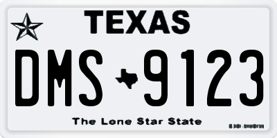 TX license plate DMS9123