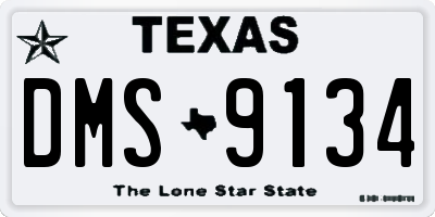 TX license plate DMS9134