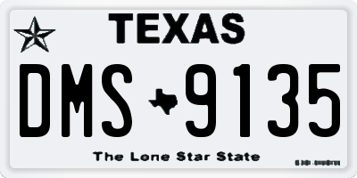 TX license plate DMS9135