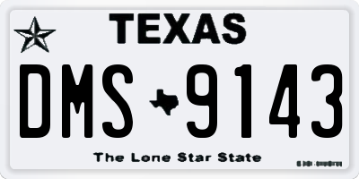 TX license plate DMS9143