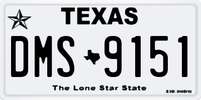 TX license plate DMS9151