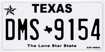 TX license plate DMS9154