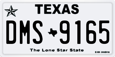 TX license plate DMS9165