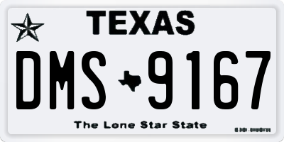 TX license plate DMS9167