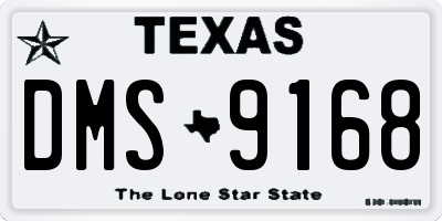 TX license plate DMS9168