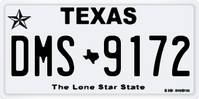 TX license plate DMS9172