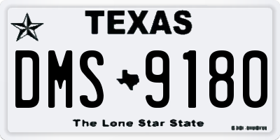 TX license plate DMS9180