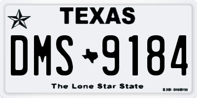 TX license plate DMS9184