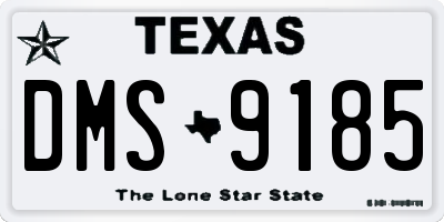 TX license plate DMS9185