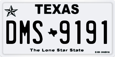 TX license plate DMS9191