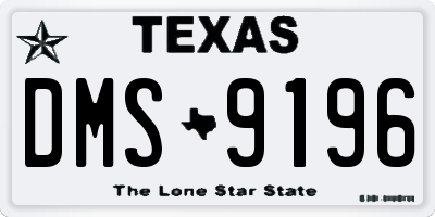 TX license plate DMS9196