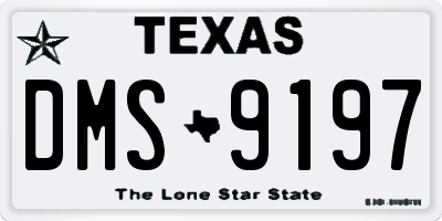 TX license plate DMS9197