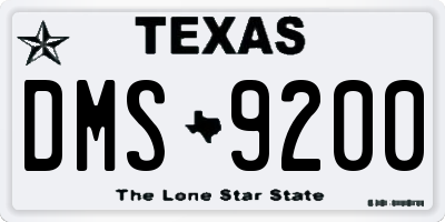 TX license plate DMS9200