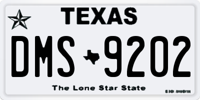 TX license plate DMS9202